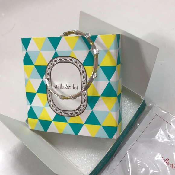 STELLA & DOT BLUSH SILVER COLOR BLOCK CUFF - Picture 4 of 6